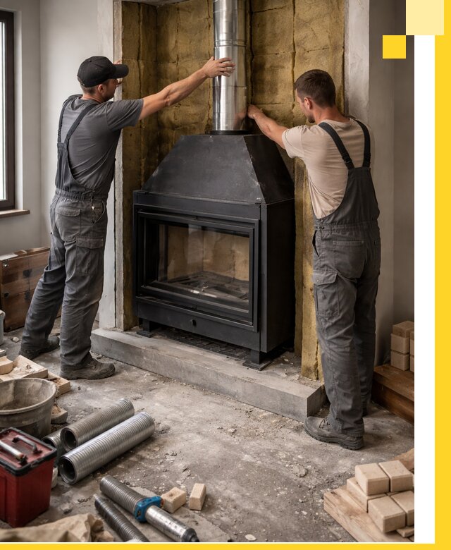 Изготовление и монтаж закрытых каминов в Кореновске под ключ