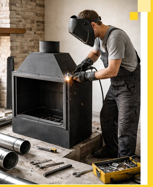 Продажа и установка металлических каминов в Кореновске под ключ