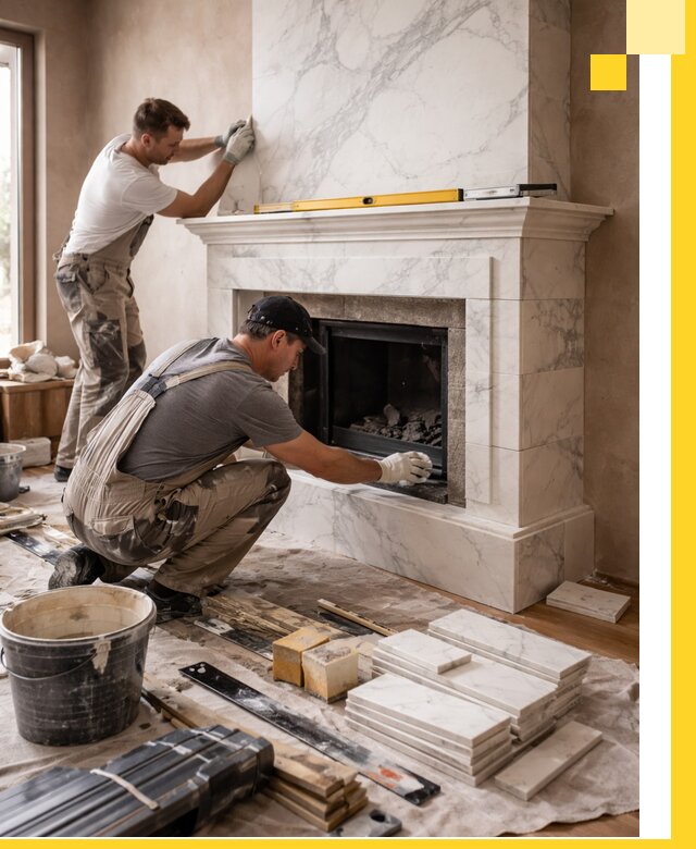 Отделка каминов в Кореновске качественные облицовочные работы