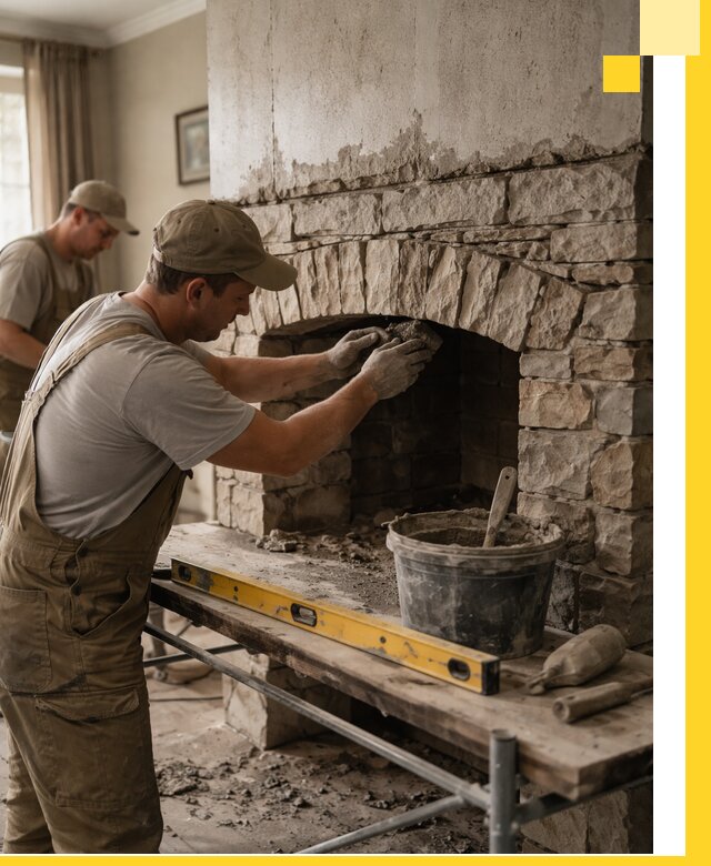 Изготовление каминов под ключ в Кореновске, монтаж и отделка