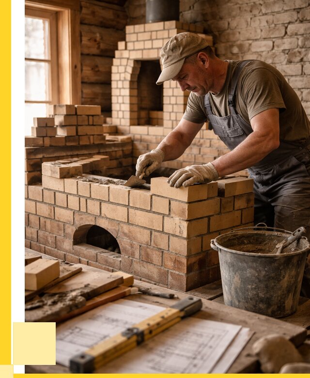 Кладка печей из кирпича в Кореновске цены от 31092 р. - ЭриданКнв