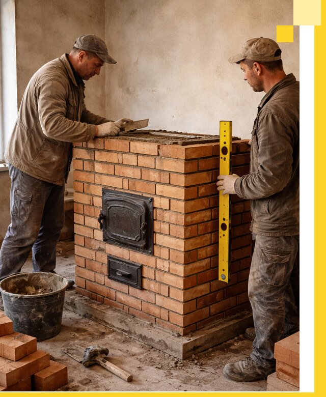 Отопительные печи под ключ в Кореновске, установка и сборка