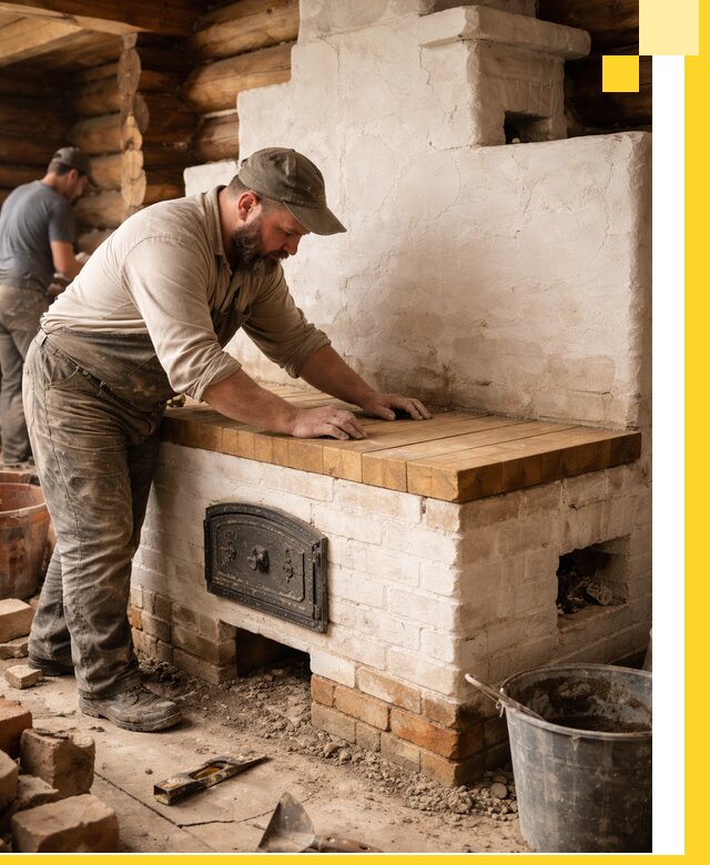 Проектирование и установка русской печи с лежанкой в Кореновске