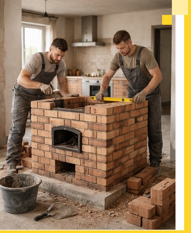 Установка и монтаж печей в частном доме в Кореновске под ключ