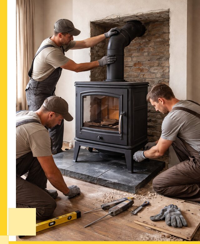 Монтаж печи камина в частном доме в Кореновске от 25910 р. | ЭриданКнв