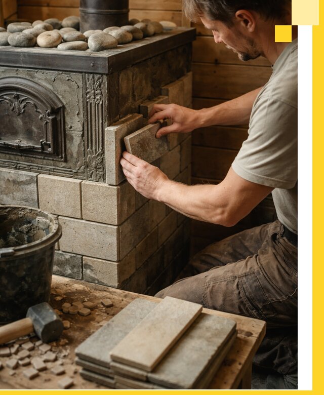 Облицовка банных печей в Кореновске профессиональная отделка