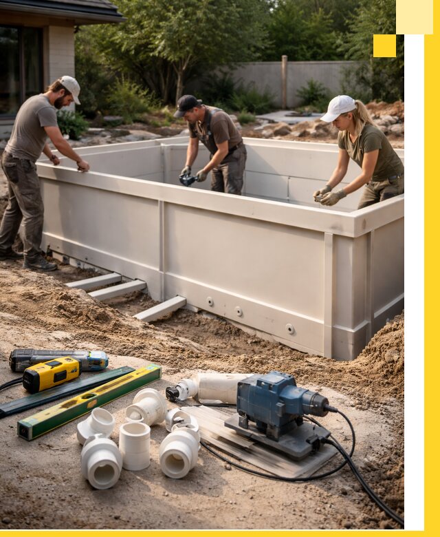 Установка полипропиленовых бассейнов под ключ в Кореновске