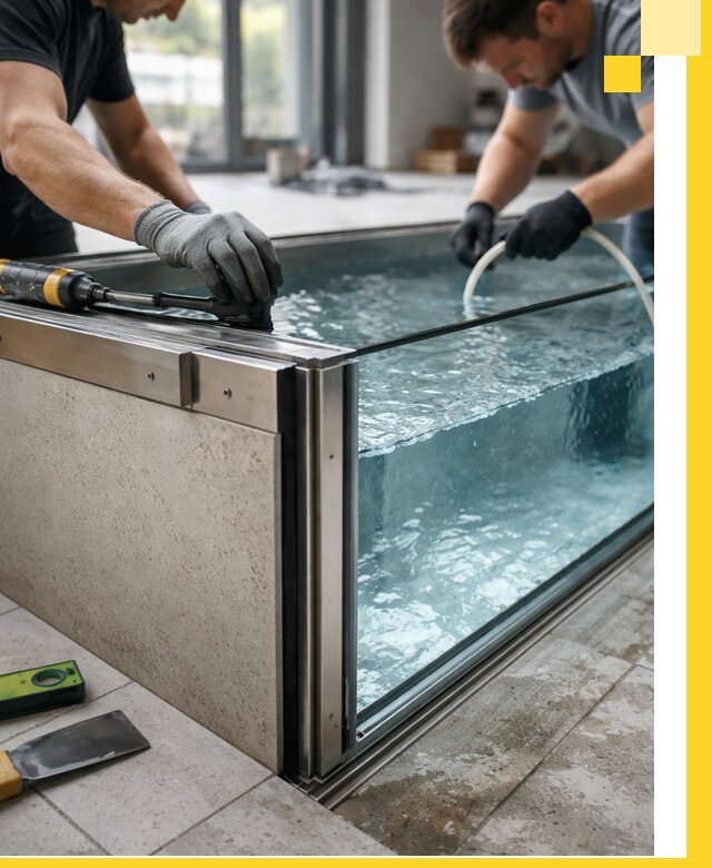 Проектирование и монтаж стеклянных бассейнов в Кореновске