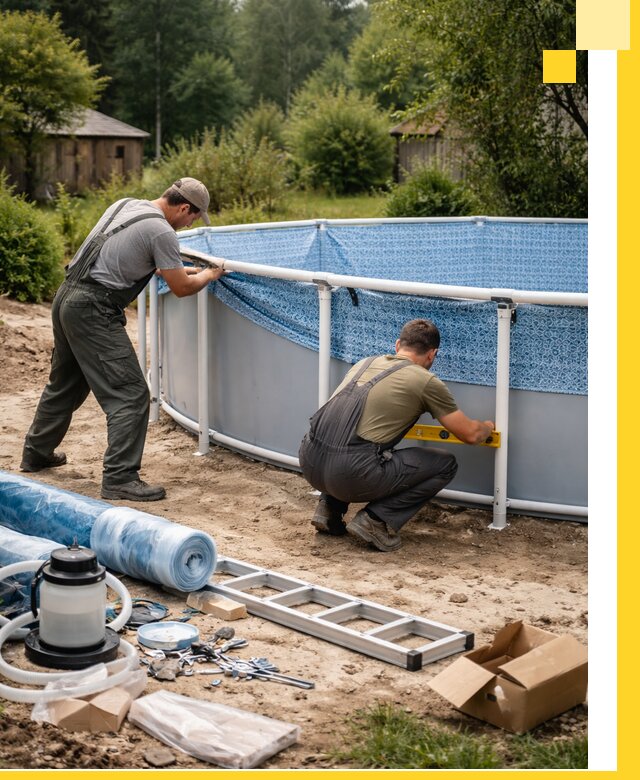 Установка и монтаж каркасных бассейнов в Кореновске под ключ