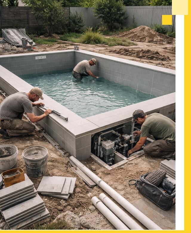 Строительство и монтаж бассейнов для дачи под ключ в Кореновске