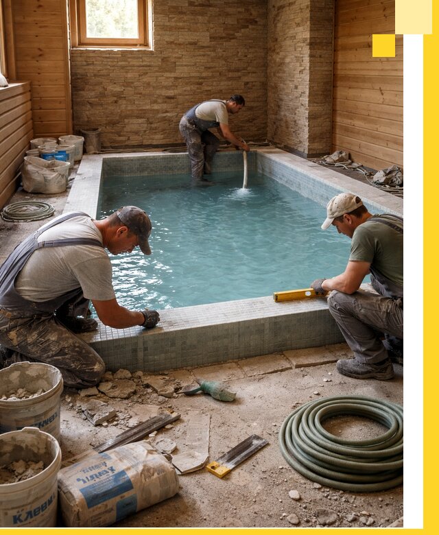 Проектирование и строительство бассейнов для бани в Кореновске