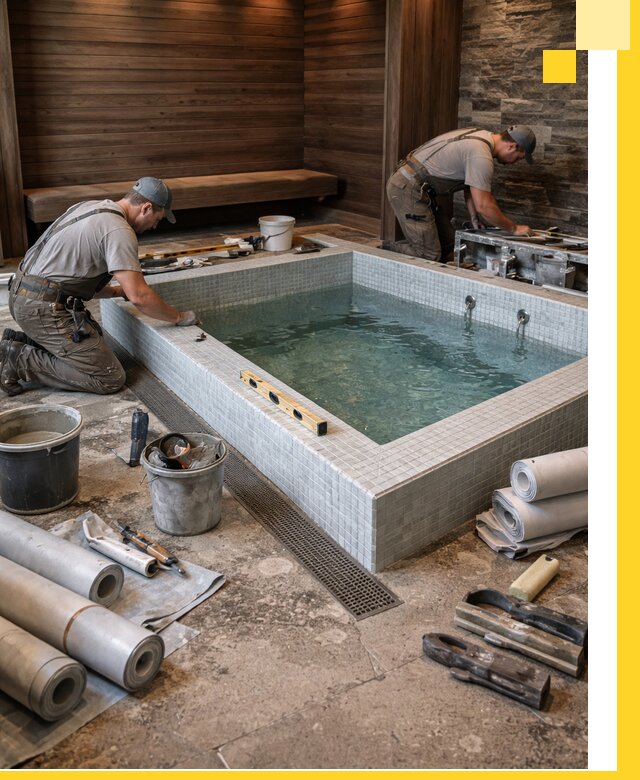 Установка и строительство бассейнов для сауны в Кореновске