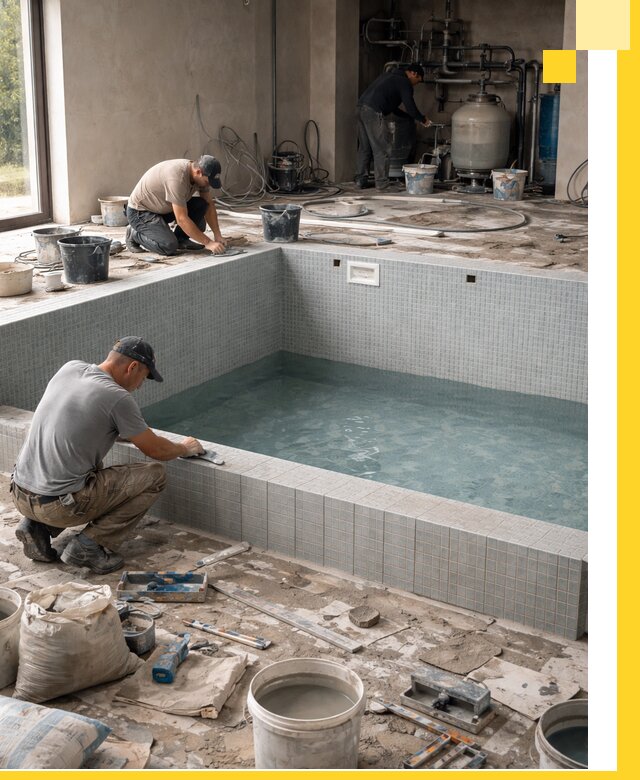 Строительство и монтаж бассейнов в помещении в Кореновске