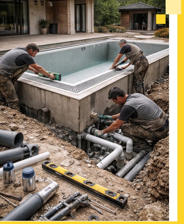 Строительство переливных бассейнов в Кореновске под ключ