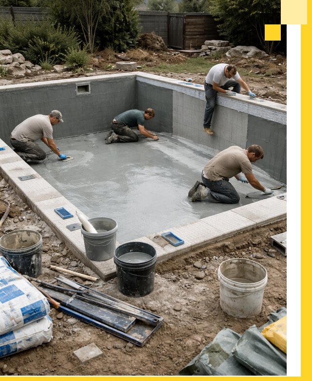 Изготовление и монтаж чаши бассейна под ключ в Кореновске