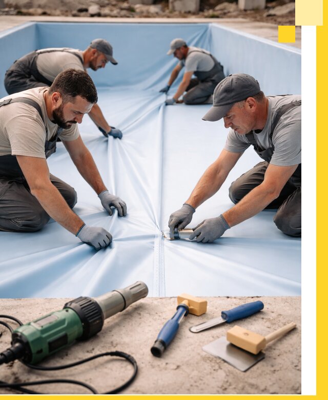 ПВХ пленка для бассейнов с монтажом и гарантией в Кореновске