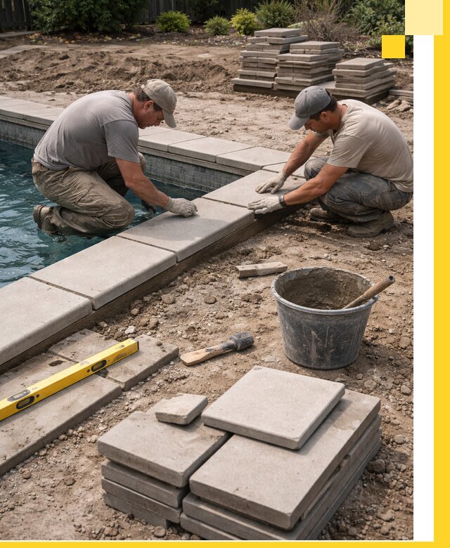 Установка и изготовление копингового камня для бассейнов в Кореновске