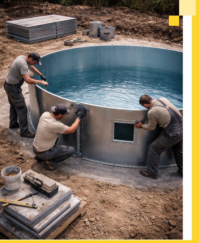 Круглые бассейны под ключ в Кореновске проектирование и монтаж