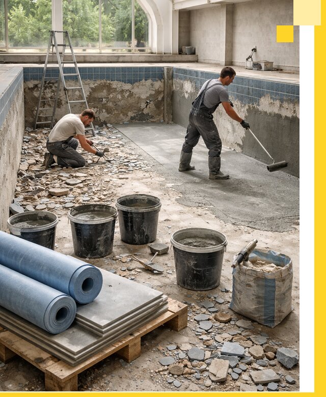 Реконструкция бассейнов в Кореновске: ремонт, гидроизоляция