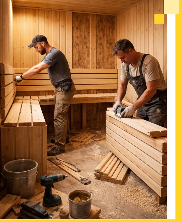 Профессиональный комплексный ремонт саун под ключ в Кореновске