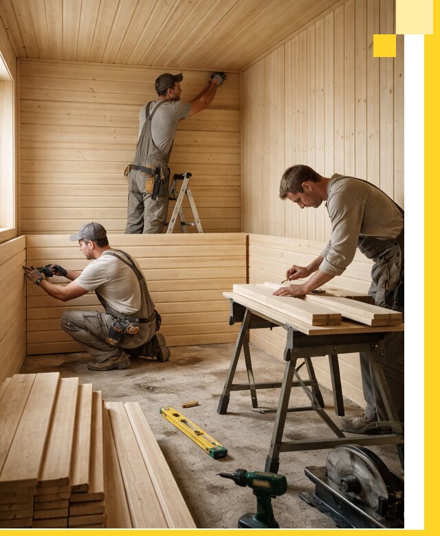 Обшивка саун в Кореновске из натуральной древесины под ключ