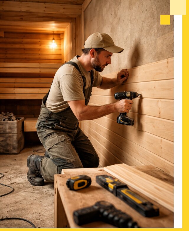 Профессиональная внутренняя отделка бани в Кореновске под ключ