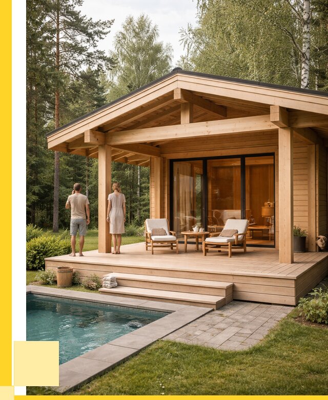 Бани с террасой под ключ в Кореновске от 621840 р. | ЭриданКнв