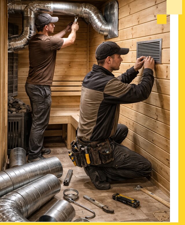 Проектирование и монтаж вентиляции бани в Кореновске под ключ