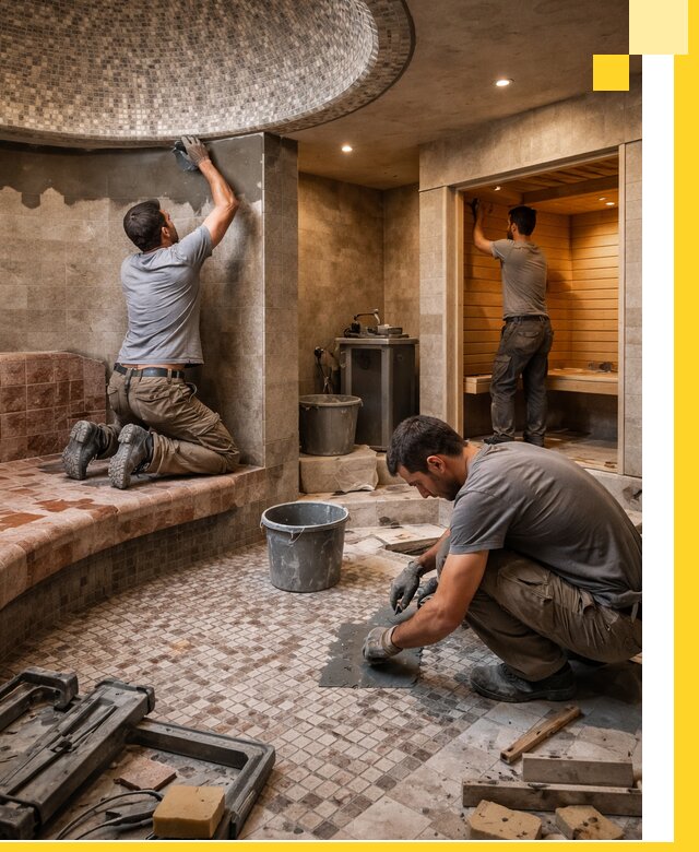 Проект и строительство хамама бани и сауны под ключ в Кореновске