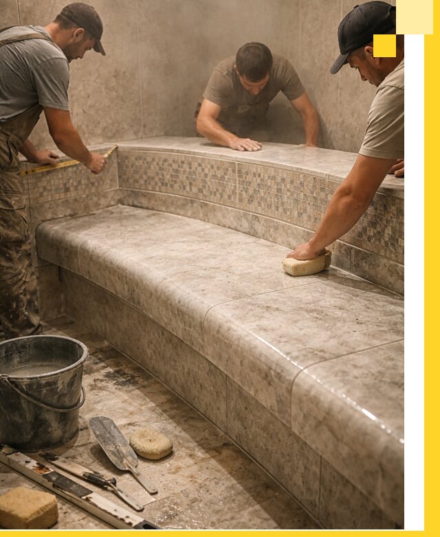 Изготовление и установка сидений для хамама в Кореновске